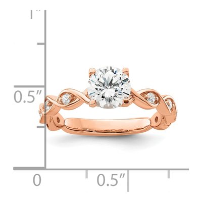 14K Rose Gold Lab-Grown Diamond Engagement Ring Semi-Mount – view 8