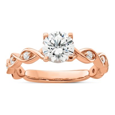 14K Rose Gold Lab-Grown Diamond Engagement Ring Semi-Mount