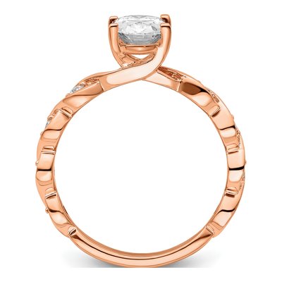 14K Rose Gold Lab-Grown Diamond Oval Engagement Ring Semi-Mount – view 2