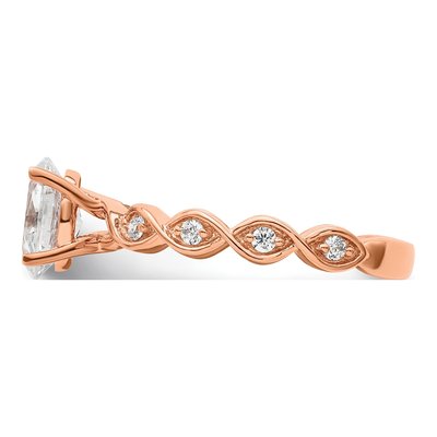 14K Rose Gold Lab-Grown Diamond Oval Engagement Ring Semi-Mount – view 3