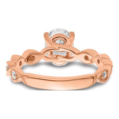 14K Rose Gold Lab-Grown Diamond Oval Engagement Ring Semi-Mount – view 5
