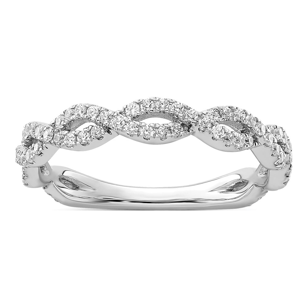 14K White Gold 3/8 ct tw Lab-Grown Diamond Wedding Band