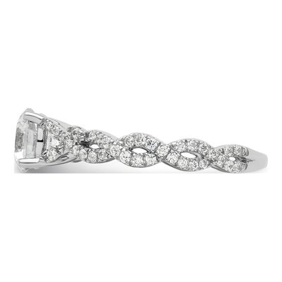 14K White Gold Lab-Grown Diamond Engagement Ring Semi-Mount – view 4