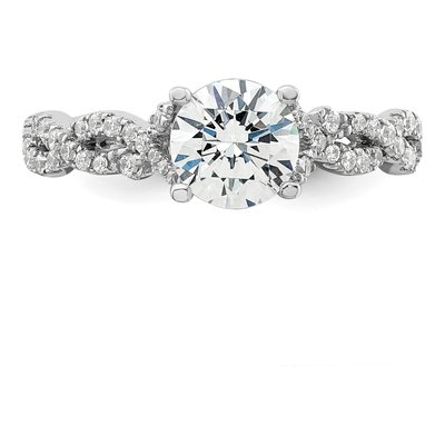 14K White Gold Lab-Grown Diamond Engagement Ring Semi-Mount – view 5