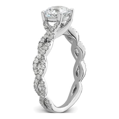 14K White Gold Lab-Grown Diamond Engagement Ring Semi-Mount – view 7