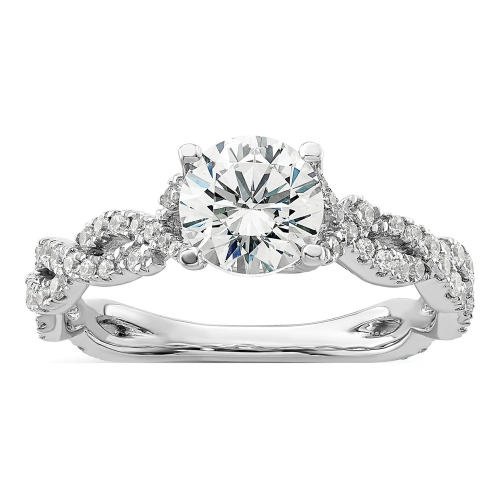 14K White Gold Lab Grown Diamond Semi Mount Ring