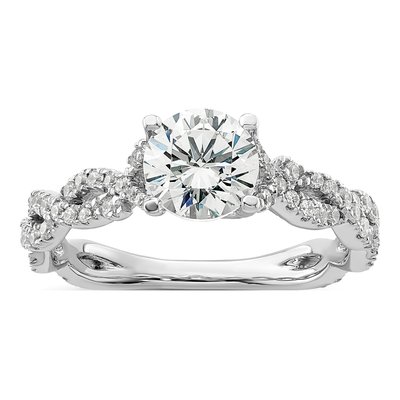 14K White Gold Lab-Grown Diamond Engagement Ring Semi-Mount
