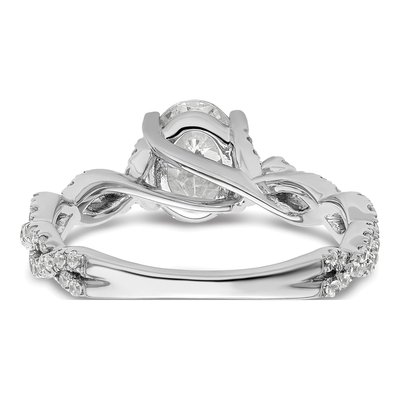 14K White Gold Lab-Grown Diamond Oval Engagement Ring Semi-Mount – view 5