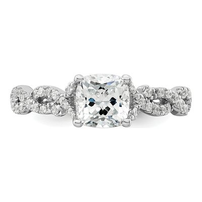 14K White Gold Lab-Grown Diamond Center Cushion Engagement Ring Semi-Mount – view 5