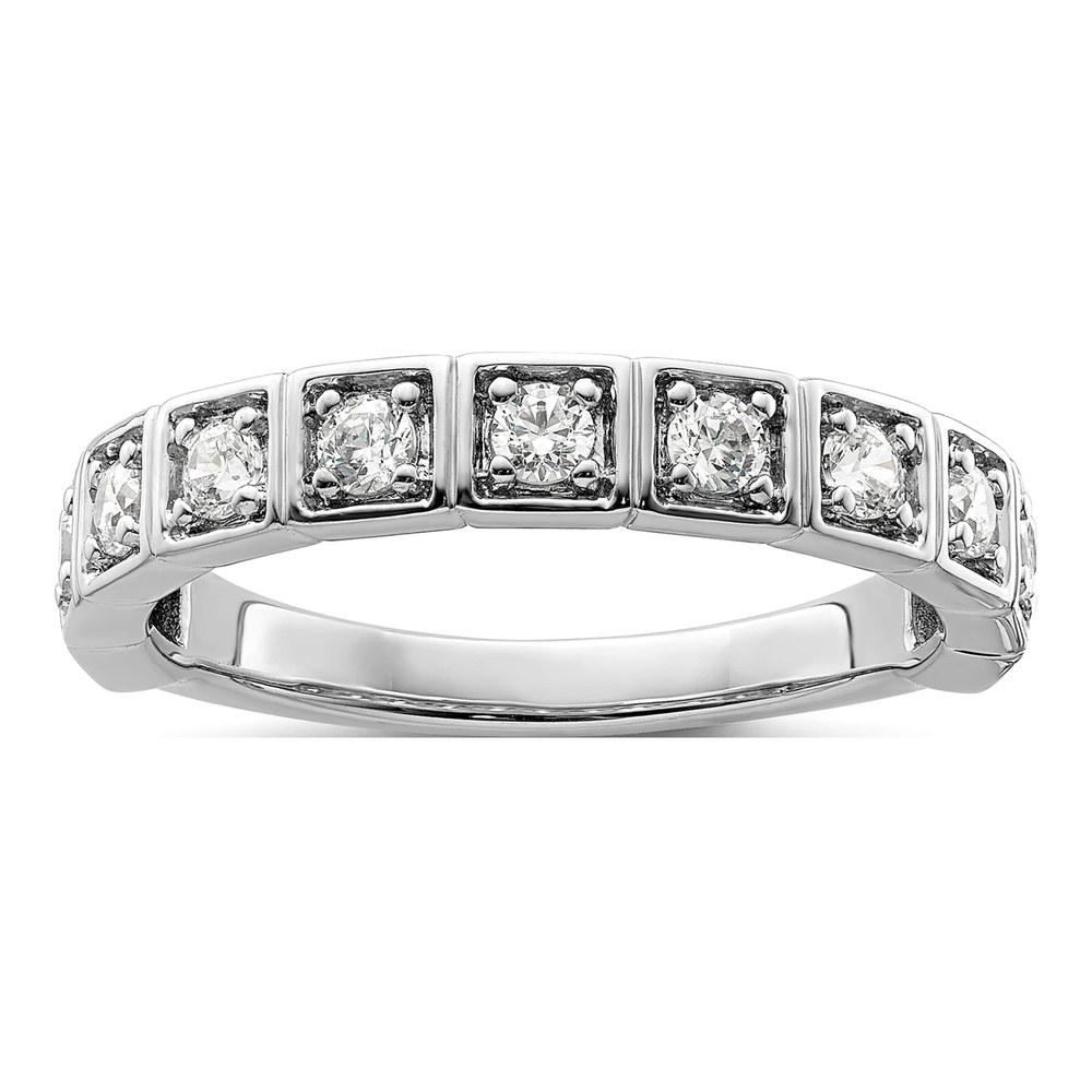 14K White Gold 1/2 ct tw Lab-Grown Diamond Fashion Wedding Band