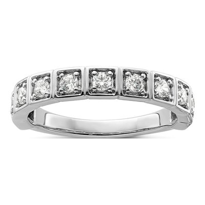 14K White Gold 1/2 ct tw Lab-Grown Diamond Fashion Wedding Band