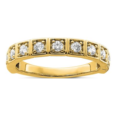 14K Yellow Gold 1/2 ct tw Lab-Grown Diamond Fashion Wedding Band