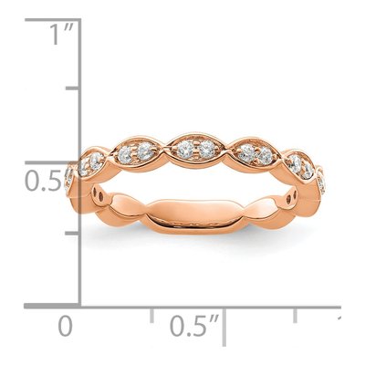14K Rose Gold 1/4 ct tw Lab-Grown Diamond Wedding Band – view 8