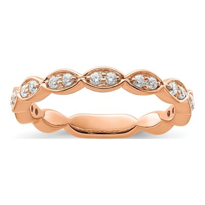 14K Rose Gold 1/4 ct tw Lab-Grown Diamond Wedding Band