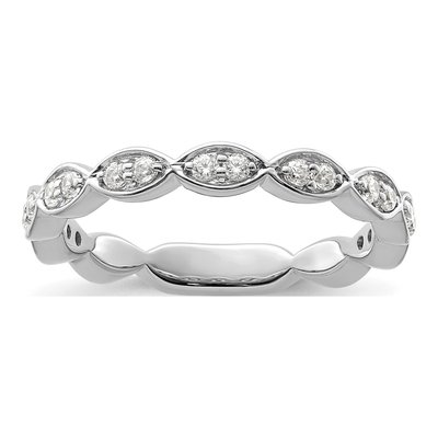 14K White Gold 1/4 ct tw Lab-Grown Diamond Wedding Band