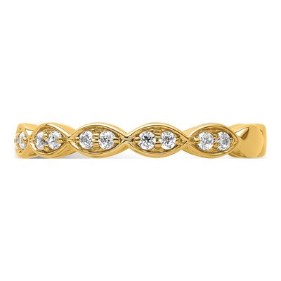 14K Yellow Gold 1/4 ct tw Lab-Grown Diamond Fashion Wedding Band – view 3