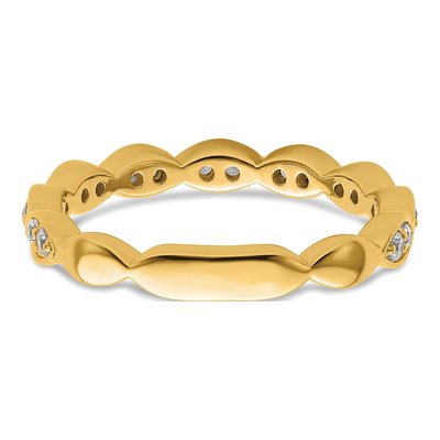 14K Yellow Gold 1/4 ct tw Lab-Grown Diamond Fashion Wedding Band – view 6