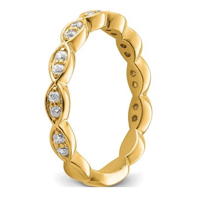 14K Yellow Gold 1/4 ct tw Lab-Grown Diamond Fashion Wedding Band – view 7