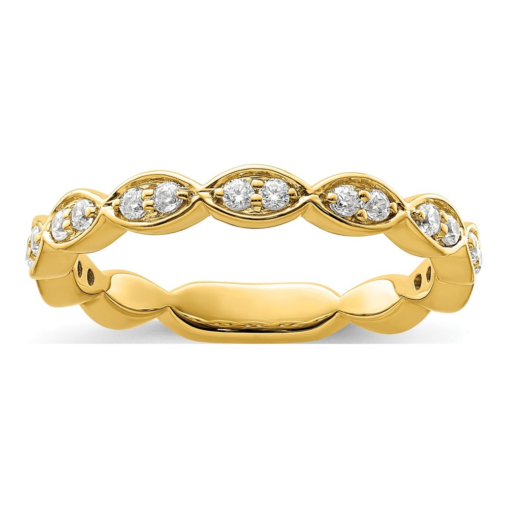 14K Yellow Gold 1/4 ct tw Lab-Grown Diamond Fashion Wedding Band
