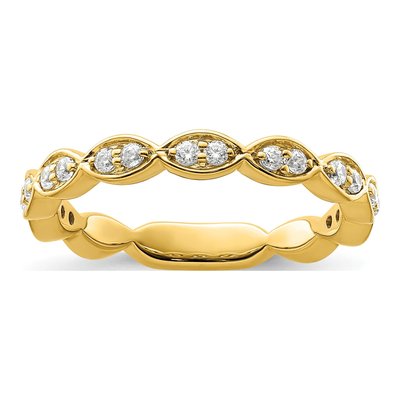 14K Yellow Gold 1/4 ct tw Lab-Grown Diamond Fashion Wedding Band