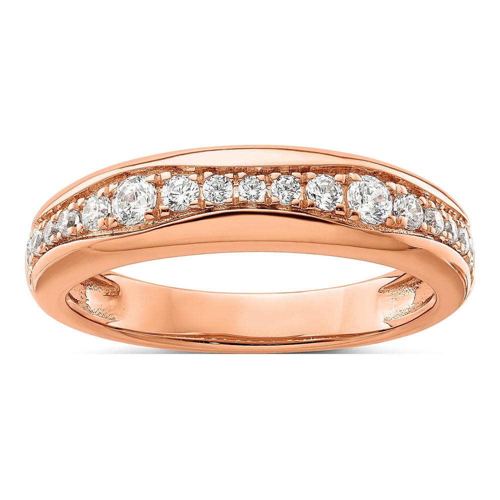 14K Rose Gold 3/8 ct tw Lab-Grown Diamond Fashion Wedding Band