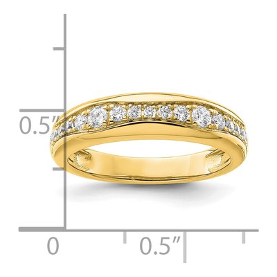 14K Yellow Gold 3/8 ct tw Lab-Grown Diamond Fashion Wedding Band – view 4