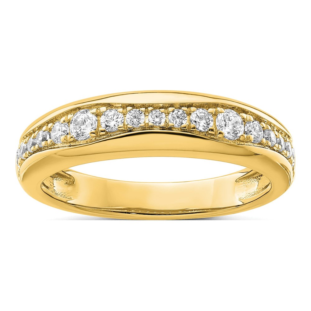 14K Yellow Gold 3/8 ct tw Lab-Grown Diamond Fashion Wedding Band
