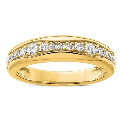 14K Yellow Gold 3/8 ct tw Lab-Grown Diamond Fashion Wedding Band