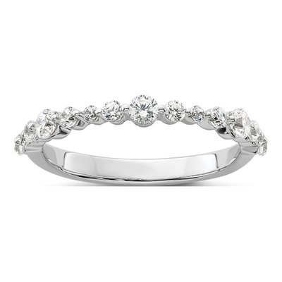 14K White Gold 1/2 ct tw Lab-Grown Diamond Fashion Wedding Band
