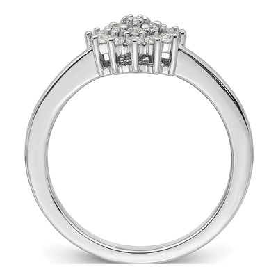14K White Gold 1/4 ct tw Lab-Grown Diamond Cluster Ring – view 2