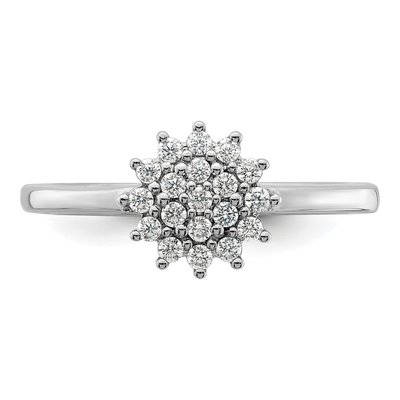 14K White Gold 1/4 ct tw Lab-Grown Diamond Cluster Ring – view 4