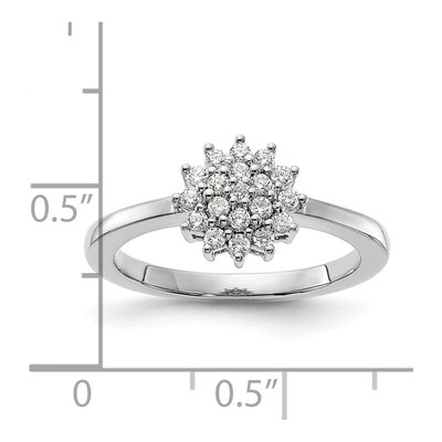 14K White Gold 1/4 ct tw Lab-Grown Diamond Cluster Ring – view 7