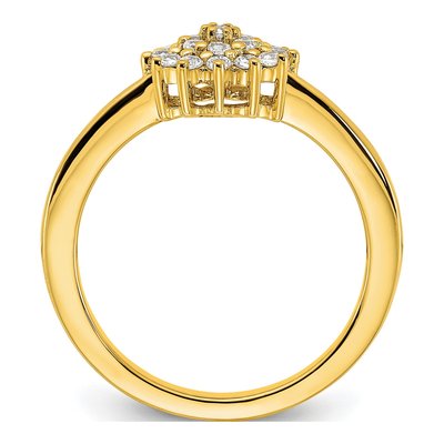 14K Yellow Gold 1/4 ct tw Lab-Grown Diamond Cluster Ring – view 2