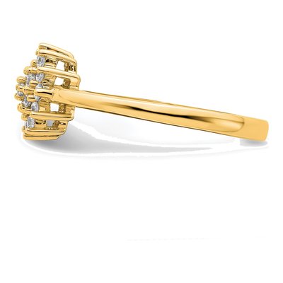 14K Yellow Gold 1/4 ct tw Lab-Grown Diamond Cluster Ring – view 3