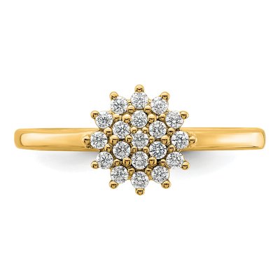 14K Yellow Gold 1/4 ct tw Lab-Grown Diamond Cluster Ring – view 4