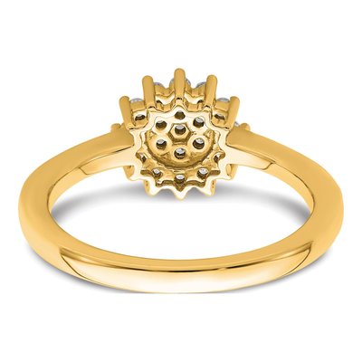 14K Yellow Gold 1/4 ct tw Lab-Grown Diamond Cluster Ring – view 5
