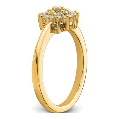 14K Yellow Gold 1/4 ct tw Lab-Grown Diamond Cluster Ring – view 6