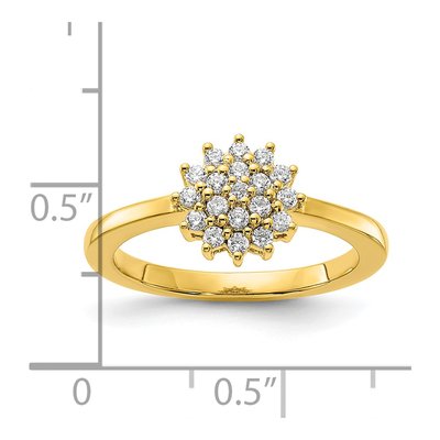 14K Yellow Gold 1/4 ct tw Lab-Grown Diamond Cluster Ring – view 7
