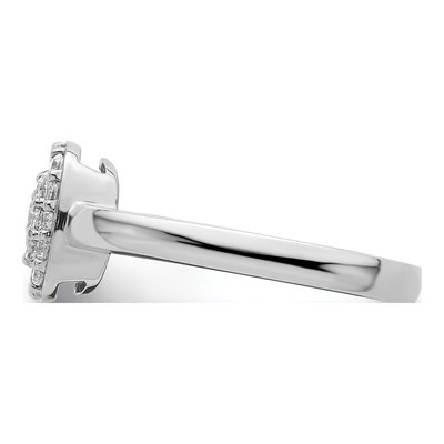 14K White Gold 3/8 ct tw Lab-Grown Diamond Halo Ring – view 3