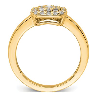 14K Yellow Gold 3/8 ct tw Lab-Grown Diamond Square Halo Ring – view 2