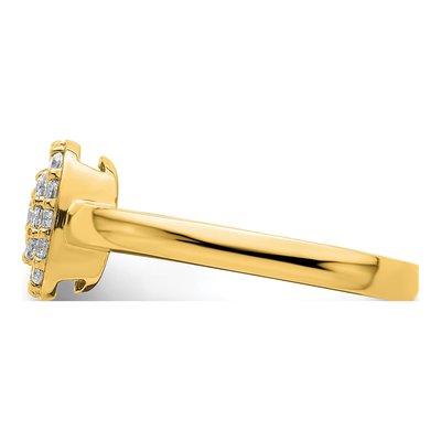 14K Yellow Gold 3/8 ct tw Lab-Grown Diamond Square Halo Ring – view 3