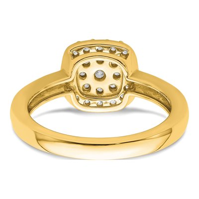 14K Yellow Gold 3/8 ct tw Lab-Grown Diamond Square Halo Ring – view 5