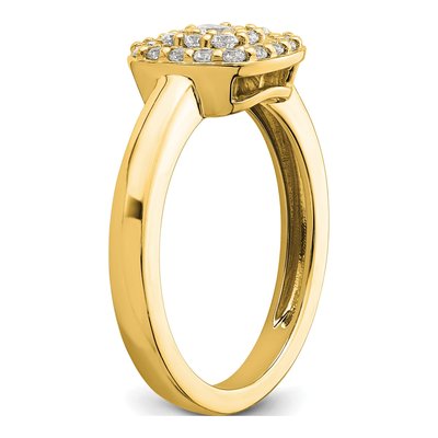 14K Yellow Gold 3/8 ct tw Lab-Grown Diamond Square Halo Ring – view 6