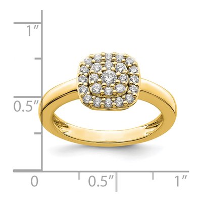 14K Yellow Gold 3/8 ct tw Lab-Grown Diamond Square Halo Ring – view 7