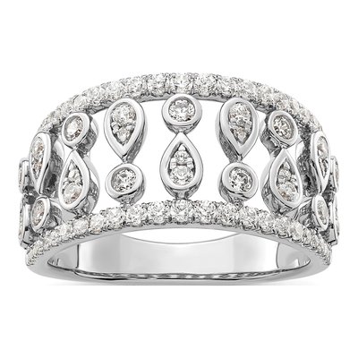 14K White Gold 3/4 ct tw Lab-Grown Diamond Fashion Ring