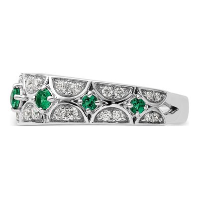 14K White Gold 1/2 ct tw Lab-Created Emerald & Lab-Grown Diamond Ring – view 4