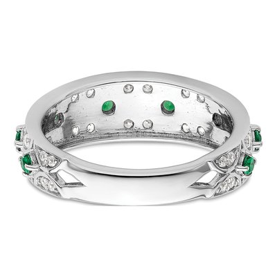 14K White Gold 1/2 ct tw Lab-Created Emerald & Lab-Grown Diamond Ring – view 6