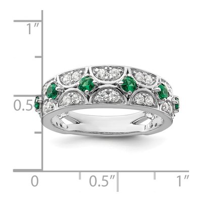 14K White Gold 1/2 ct tw Lab-Created Emerald & Lab-Grown Diamond Ring – view 8