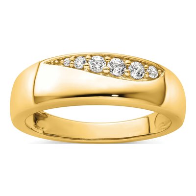 Men's 14K Yellow Gold 1/4 ct tw Lab-Grown Diamond Ring