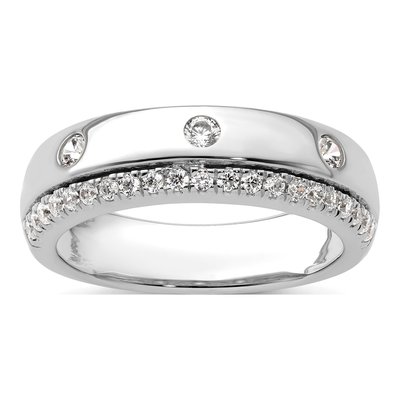 Men's 14K White Gold 1/2 ct tw Lab-Grown Diamond Ring